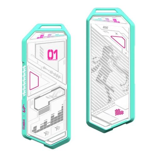 Asus ROG Strix Arion Hatsune Miku Edition SSD Enclosure, White, Hatsune Miku's Signature, 90DD02H1-M09010