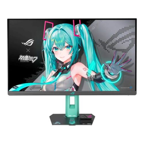 Asus ROG Strix XG27ACMEG-G 27inch QHD Hatsune Miku Edition Gaming Monitor, 260Hz, 1ms, USB-C, HDMI, Black, Hatsune Miku's Signature - 90LM0C7U-B01371