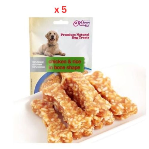 O’dog Chicken And Rice In Bone Shape Snack - 100g (Pack Of 5)
