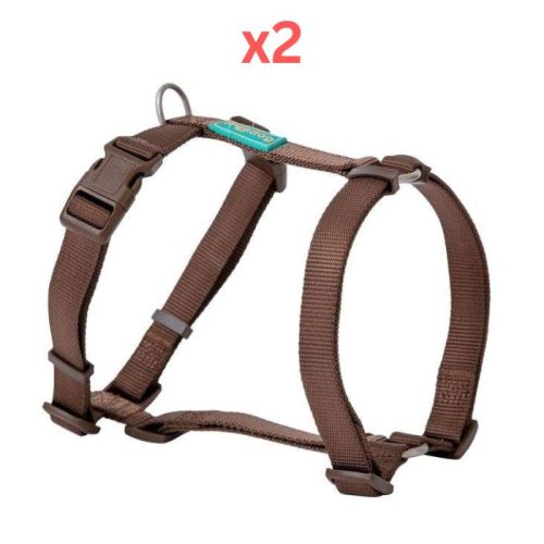 Freedog Basic Nylon Harness for Dogs - Brown Small (Pack of 2)