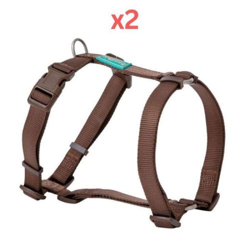 Freedog Basic Nylon Harness for Dogs - Brown Medium (Pack of 2)