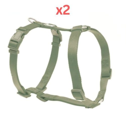 Freedog Basic Nylon Harness for Dogs - Sage Green Medium (Pack of 2)