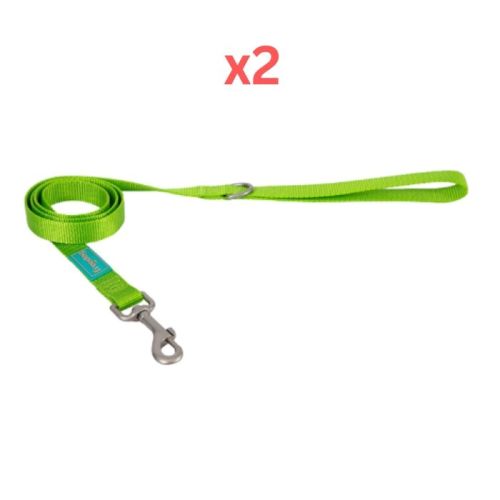 Freedog Basic Nylon Leash for Dogs - Lime 15mmX120cm (Pack of 2)