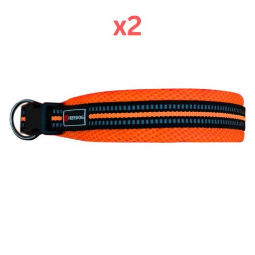 Freedog Soft and Durable Sport Collar for Dogs - Orange Medium (Pack of 2)