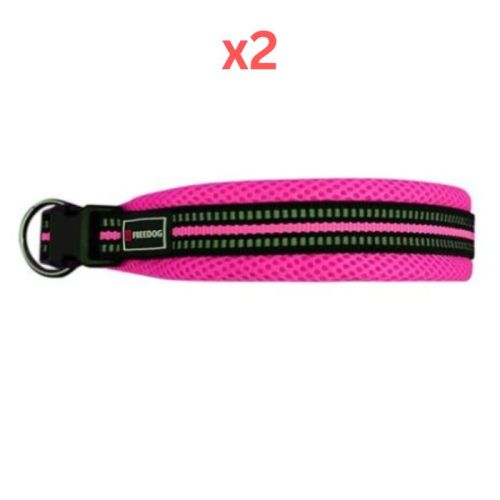 Freedog Soft and Durable Sport Collar for Dogs - Pink Medium (Pack of 2)