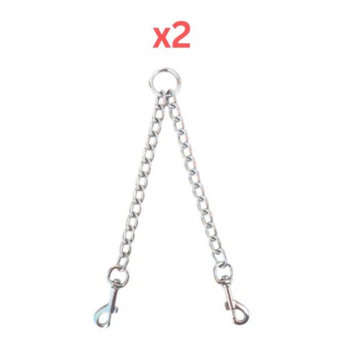 Freedog Duo Metal Chain Leash for Walking 2 Dogs (Pack of 2)