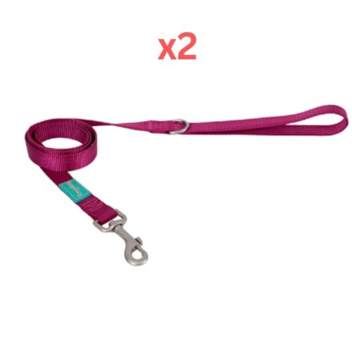Freedog Basic Nylon Leash for Dogs - Maroon 15mmX120cm (Pack of 2)