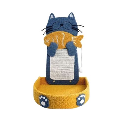 Cozy Paws Fish Shape Cat Scratching Board With Sisal Rope and Scratching Pad -41X33X62cm