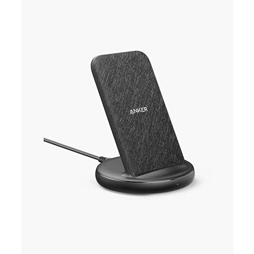 Anker PowerWave II Sense Stand 15W Max Wireless Charger, Black Fabric-(Black+Gray)-(B2529KF1)