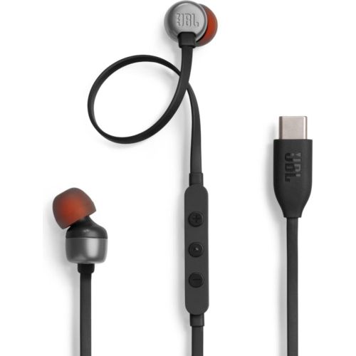 JBL Tune 310C Headphones Wired In-Ear Headphones Pure Bass Sound, Microphone and USB-C Port- Black