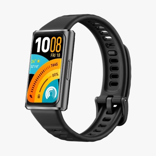 HUAWEI Band 11 Pro, Aluminum Alloy Case, Fluoroelastomer Strap- Black 