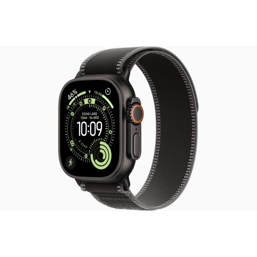 Apple Watch Ultra 3, GPS + Cellular, 49mm, Black Titanium Case with Black/Charcoal Trail Loop 