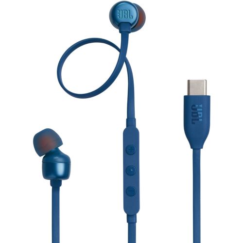 JBL Tune 310C Headphones Wired In-Ear Headphones Pure Bass Sound, Microphone and USB-C Port- Blue 