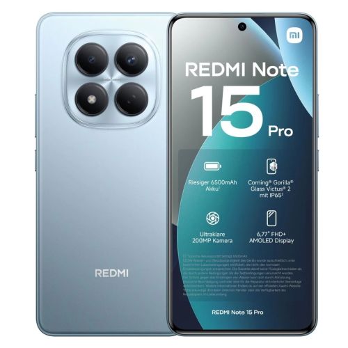 Xiaomi Redmi Note 15 Pro, 256GB, 8GB, 5G- Glacier Blue 
