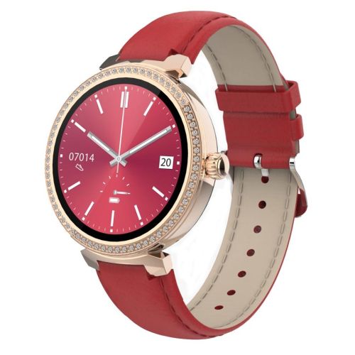Porodo Belle, Smart Watch AMOLED Display- Red