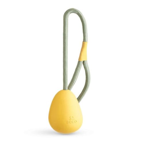 Beco Natural Rubber Slinger Pebble Dog Toy Yellow