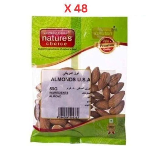 Natures Choice Almonds U.S.A, 50 gm Pack Of 48 (UAE Delivery Only)