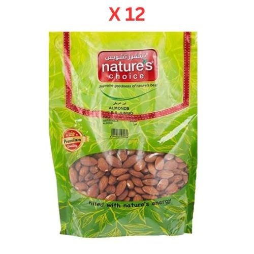 Natures Choice Almonds U.S.A. Jumbo, 1 kg, 20100558 Pack Of 12 (UAE Delivery Only)