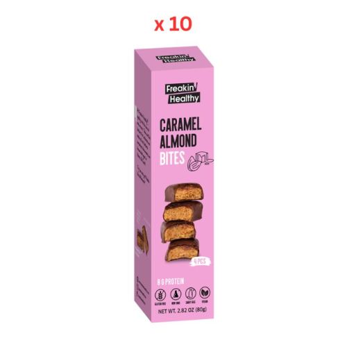 Freakin Healthy Caramel Almond Bites 10X80G