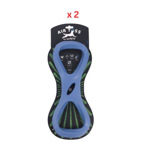 M-Pets Air Toss Twist Blue Dog Toy Pack Of 2