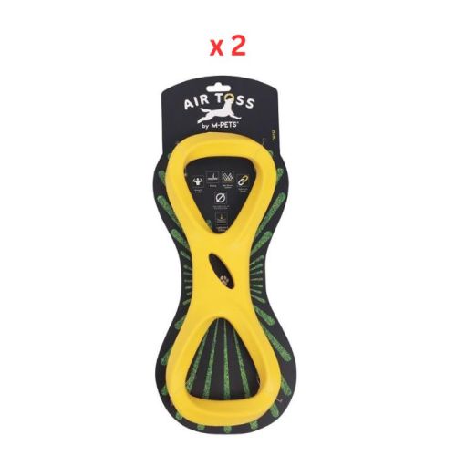 M-Pets Air Toss Twist Yellow Dog Toy Pack Of 2