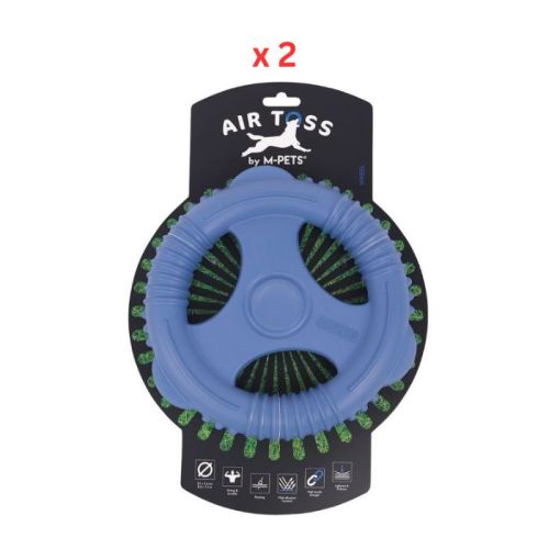 M-Pets Air Toss Wheel Blue Dog Toy Pack Of 2