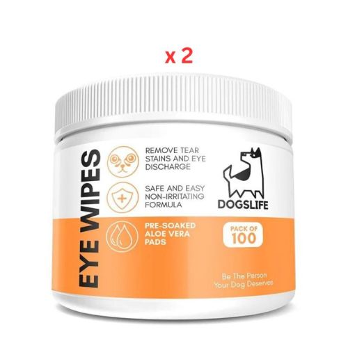 DogsLife Eye Wipes Aloe Vera Dog 100pcs Pack Of 2
