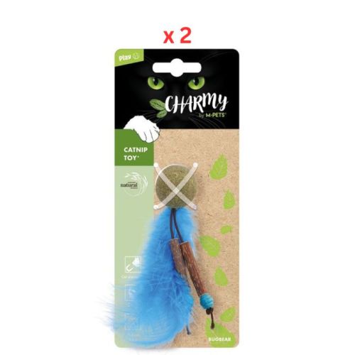 M-Pets Charmy Bugbear Blue Catnip Cat Toy Pack Of 2