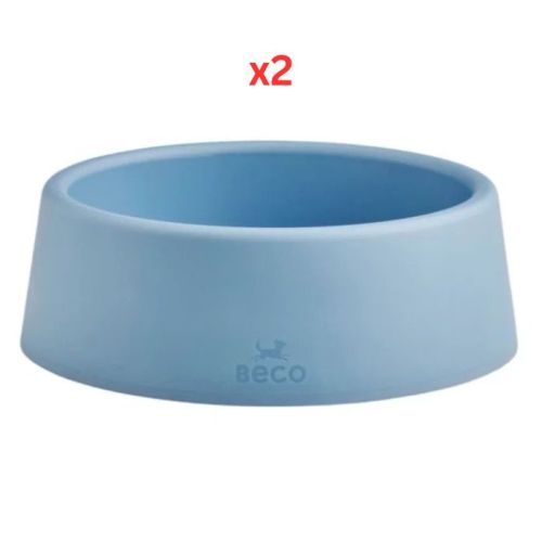  Beco Steady Food & Water Dog Bowl Large - Blue (Pack Of 2)
