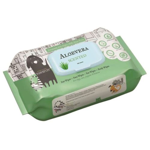 Pawsitiv Pet Wipes For Cats And Dogs - Aloe Vera Scented