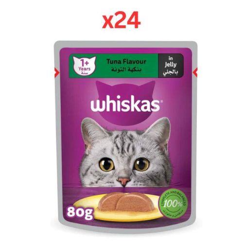 Whiskas Tuna Pouches Wet Cat Food 80G (Pack of 24)