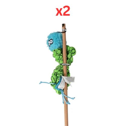 Ebi Coockoo Mac Cat Rod - Green 40X4X4cm (Pack of 2)
