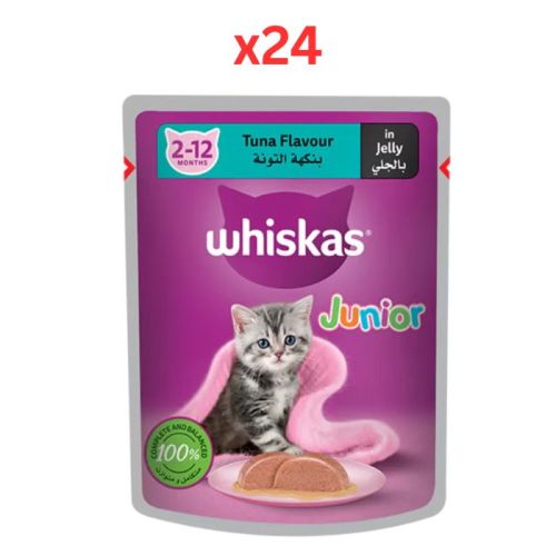 Whiskas Junior Tuna Pouches Wet Cat Food 80G (Pack of 24)