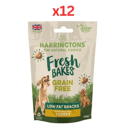 Harringtons Fresh Bake Low Fat Turkey Dog Treats 100g (Pack of 12)