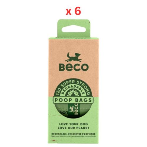 Beco Pets Unscented Poop Bags 120pcs Pack Of 6