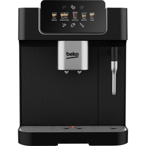 Beko Bean To Cup Espresso Coffee Machine, 2L Water Tank Capacity, B 19 Bar Pressure, 1350W, 13 Griding Levels, Milk Frother, 5 Preset Coffee Options, LCD Display - Black - CEG7302B