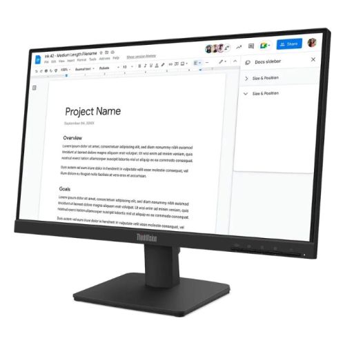 Lenovo Think Vision 21.5inch FHD 1920X1080 Monitor, 100Hz, Anti-glare, 4ms, HDMI, VGA, Tilt Adjustable Stand, Black - 64CBKAT6UK