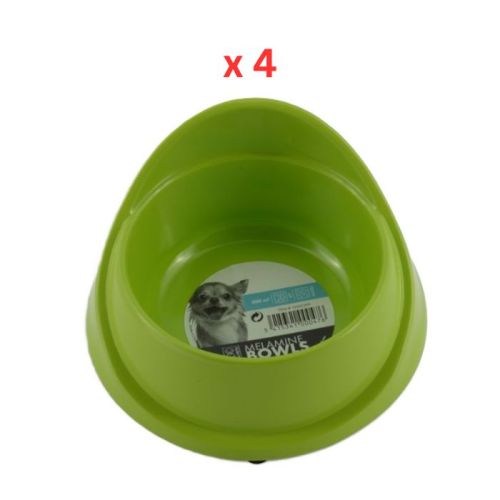 M-Pets Melamine Single Fashion Bowl Green 300ml (Pack of 4)