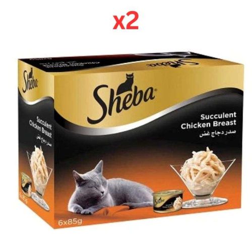 Sheba Succulent Chicken Breast Wet Cat Food 5+1 Free 6X85G (Pack of 2) 