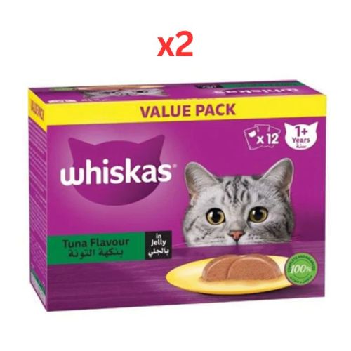 Whiskas Tuna Flavour Wet Cat Food 10+2 Free 12X80G (Pack of 2)