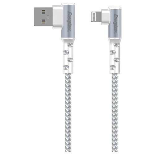 Energizer Ultimate USB-A to 90 Degree Lightning Cable 2M - White