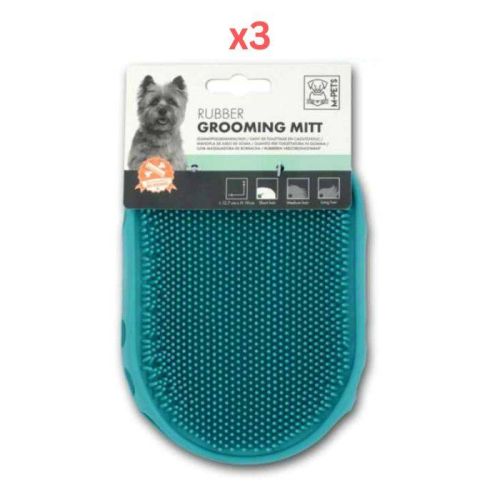 M-Pets Rubber Grooming Mitt (Pack of 3)