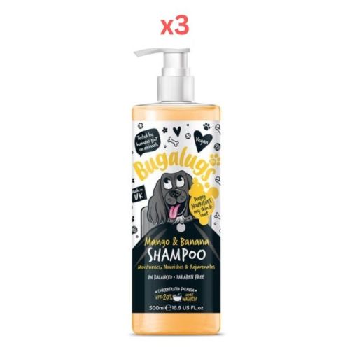 Bugalugs Mango & Banana Shampoo 500ml (16.9 Fl Oz) (Pack of 3)