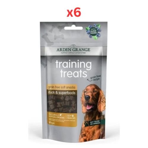Arden Grange Grain Free Duck & Superfoods Training Dog Treats 80g (Pack of 6)