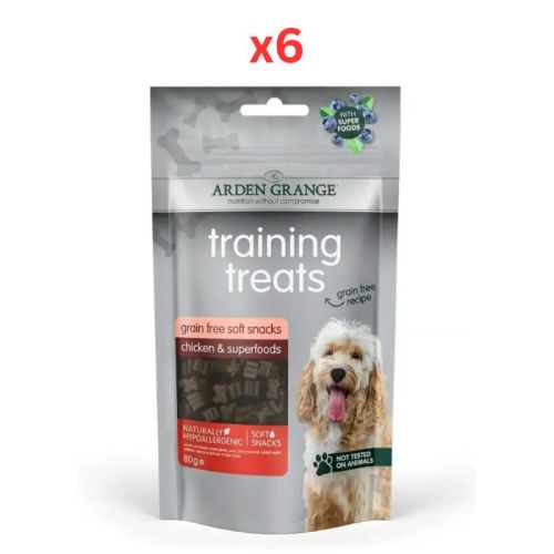 Arden Grange Grain Free Chicken & Superfoods Training Dog Treats 80g (Pack of 6)
