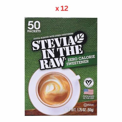 Stevia In The Raw Zero Calorie Sweetener 50PC, 12X50G