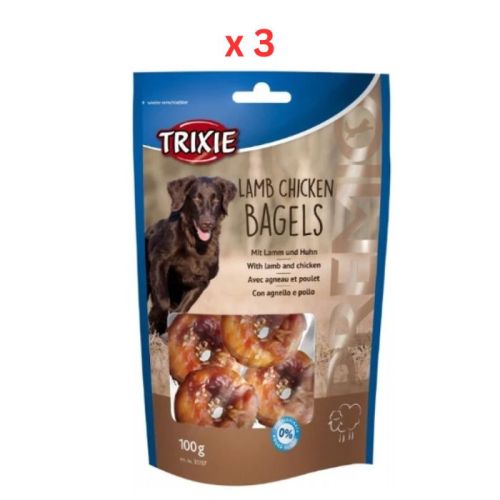Trixie Premio Lamb Chicken Bagels Dog Treats 100G (Pack Of 3)