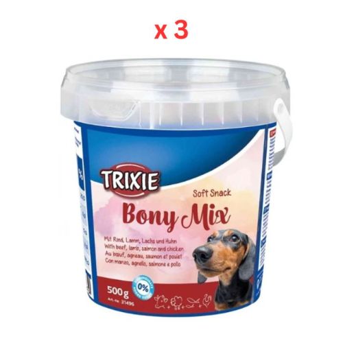 Trixie Soft Snack Bony Mix Dog Treats 500G (Pack Of 3)