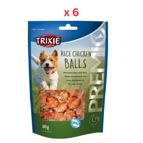 Trixie Premio Rice Chicken Balls Dog Treats 80G (Pack Of 6)