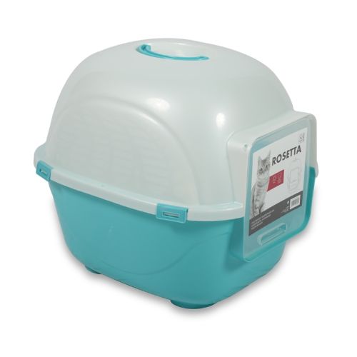 M-Pets Rosetta Cat Litter Box Blue Medium